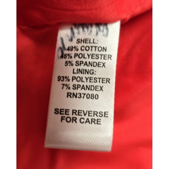 Versona Red Blazer 2 Collarless Hook Eye Pockets Split Cuffs Stretch Work Jacket - Picture 8 of 16